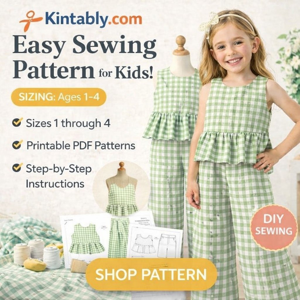 Easy Top and Pants girls sewing patterns free (Ages 4–10)